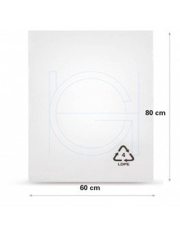 LDPE plastic bag 60 x 80cm, 50my, transparent