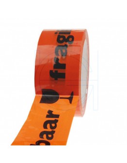 Verpakkingstape "Breekbaar-Fragile" oranje 48mm/66m High-tack Low-noise