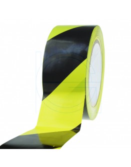 Vloermarkeringstape PVC geel/zwart 50mm/33m 150my