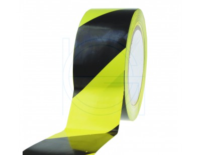 Vloermarkeringstape 150my PVC geel/zwart 50mm/33m  Tape 