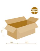 Vouwdoos Fefco-0201 EG 265x135x140mm (doos 20) Karton, Dozen & Papier