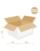 Cardboard box M1 Fefco-0201 white 290x190x150mm Cardboars, Boxes & Paper