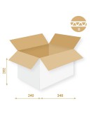 Cardboard box Fefco-0201 white 348x240x282mm Cardboars, Boxes & Paper