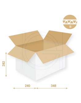 Cardboard box Fefco-0201 white 348x240x282mm