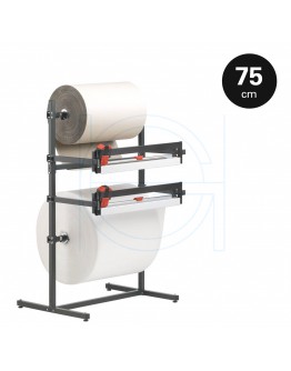 Roll dispenser 75cm for 2 rolls, with 2 cutting systems