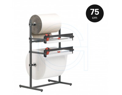Roll dispenser 75cm for 2 rolls, with 2 cutting systems Rolhouders golfkarton