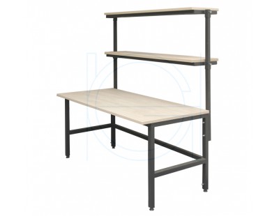 Packing table 160 x 80 cm Budgetline, with 2 shelves Packing tables