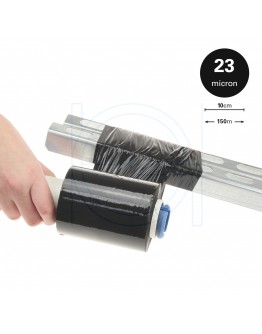 Mini-stretch film rolls black 23µm / 100mm / 150m