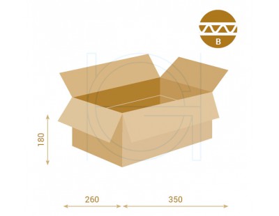 Vouwdoos Fefco-0201 350x260x180mm (doos 30) Karton, Dozen & Papier