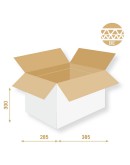 Cardboard box M4 Fefco-0201 white 385x285x300mm  Cardboars, Boxes & Paper