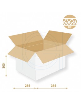 Cardboard box M4 Fefco-0201 white 385x285x300mm 