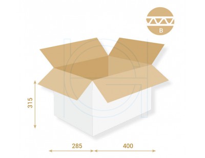 Cardboard box E Fefco-0201 white 400x285x315mm Cardboars, Boxes & Paper
