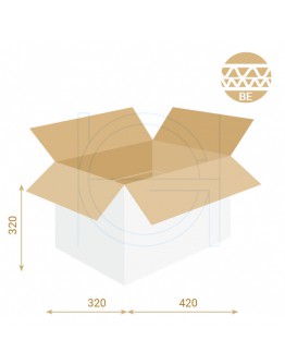 Cardboard box G Fefco-0201 white 420x320x320mm