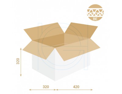 Cardboard box G Fefco-0201 white 420x320x320mm Cardboars, Boxes & Paper