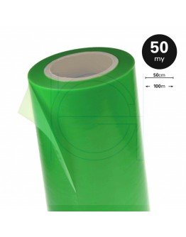 Beschermfolie zelfklevend transparant groen 50cmx100m, lijmrestvrij