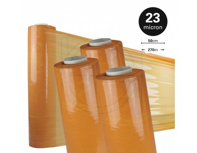 Handwikkelfolie Oranje 23µ / 50cm / 270mtr  Rekwikkelfolie