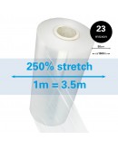 Machine stretch film 250% Powerstretch transparent 23µm / 50cm / 1.500m Stretch film rolls