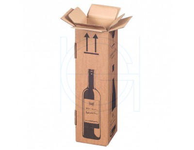 Wijnflesdoos voor 1 fles 105x105x420mm Verzenddozen speciaal