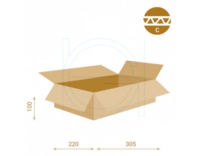 Cardboard Box Fefco-0201 SW 305x220x100mm (A4+) Cardboars, Boxes & Paper