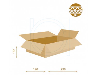 Vouwdoos Fefco-0201 DG 290x190x100mm Karton, Dozen & Papier