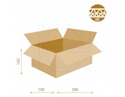 Vouwdoos Fefco-0201 DG 290x190x150mm Karton, Dozen & Papier