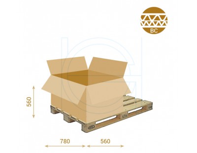 Cardboard Palletbox 1/2 Europallet 780x560x560mm Cardboars, Boxes & Paper
