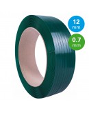 PET Band groen 12mm/0,7mm/2200m Gewafeld Omsnoeringsband