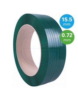 PET Band groen 15,5mm/0,72mm/1750m Gewafeld