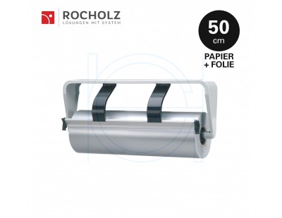 Rolhouder 50cm voor inpakpapier + cellofaanfolie, ondertafelmodel Rocholz Standard STANDARD serie Hüdig+Rocholz