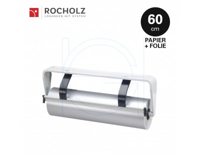Rolhouder 60cm voor inpakpapier + cellofaanfolie, ondertafelmodel Rocholz Standard STANDARD serie Hüdig+Rocholz