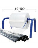Roll dispenser for Poly Tube film 40-100cm blue Tubulair film