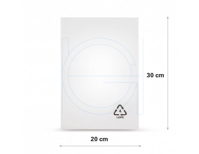 Flat poly bags LDPE, 20x30cm, 50my - 2000x PE Film 