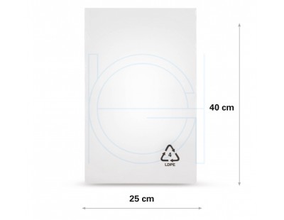 Flat poly bags LDPE, 25x40cm, 25my PE Film 