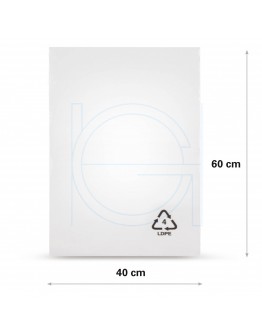 Flat poly bags LDPE, 40x60cm, 25my - 1000x