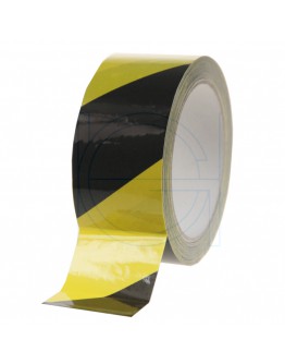 Vloermarkeringstape 100my PVC - geel/zwart 50mm/33m 