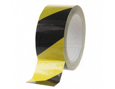 Vloermarkeringstape 100my PVC - geel/zwart 50mm/33m  Tape 